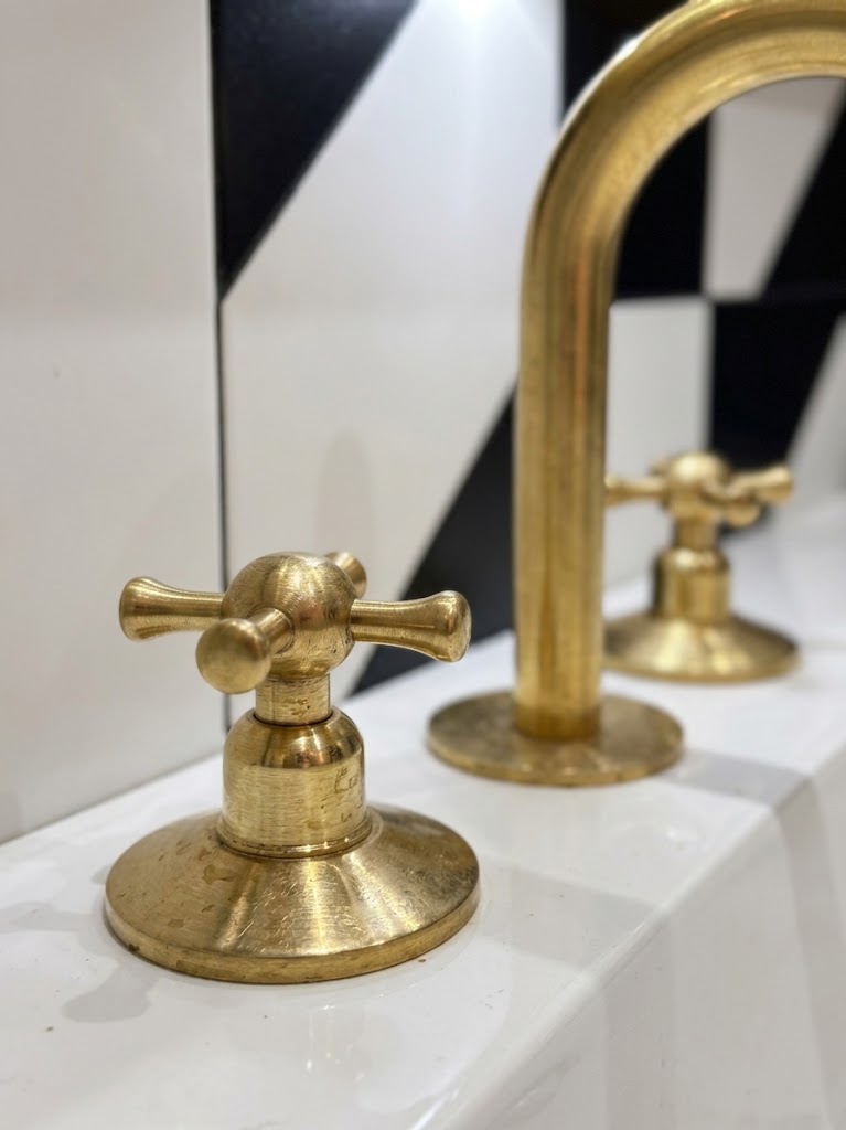Widespread Brass Bathroom Faucet — Dual Cross Handles, 3-Hole #BL018