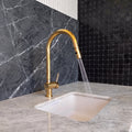 Unlacquered Brass Kitchen Faucet — Pull-Down Sprayer, 360° Spout #BL019