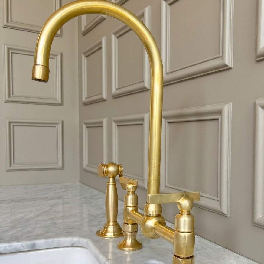 Unlacquered Brass Bridge Faucet #BL022