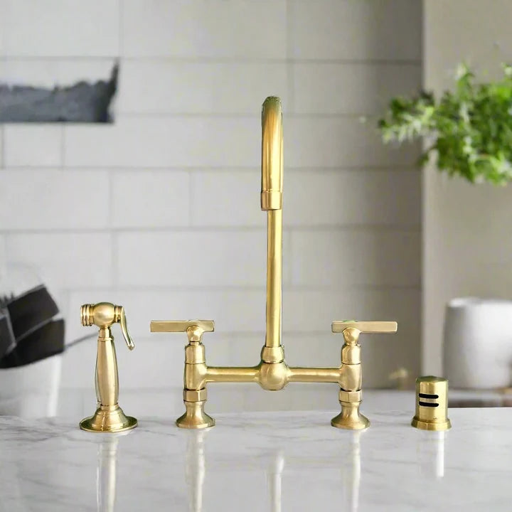 Unlacquered Brass Bridge Faucet #BL022