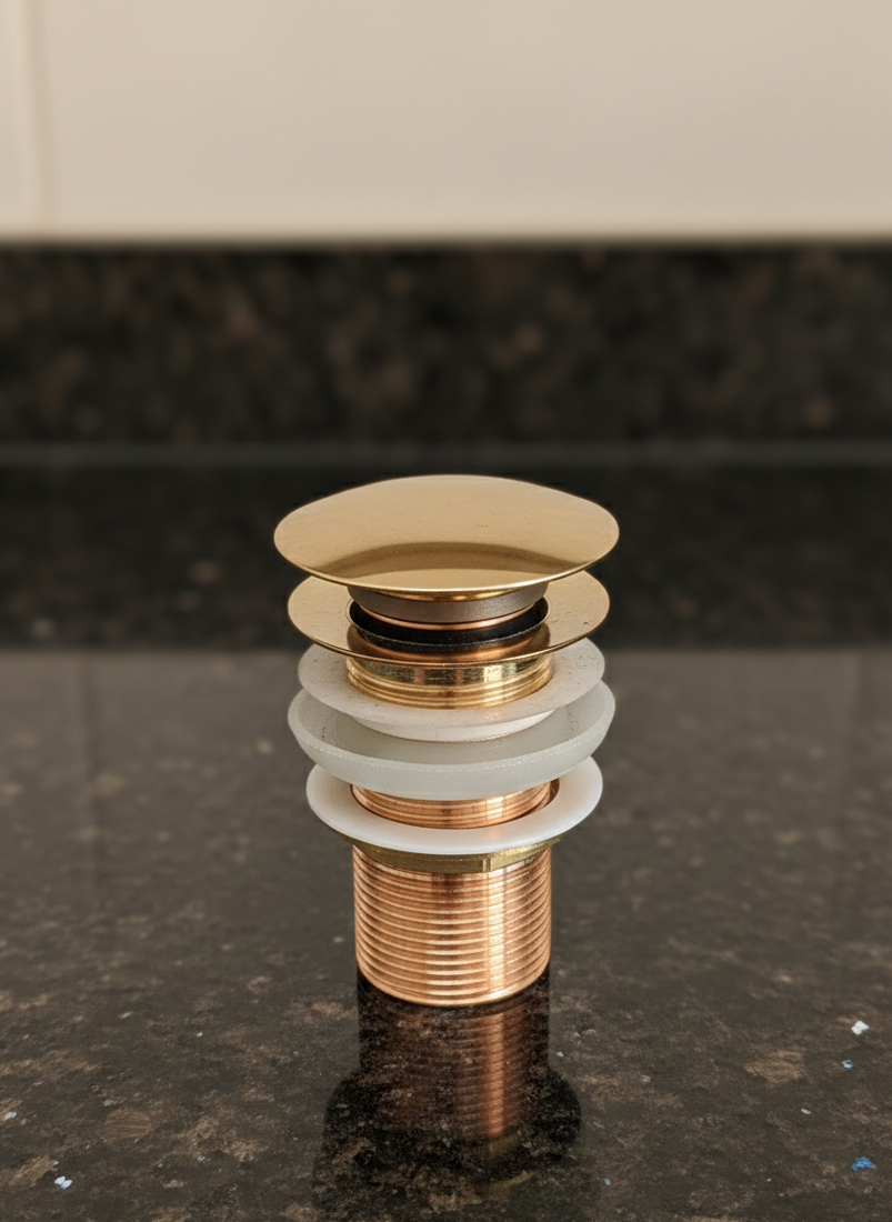 Unlacquered Brass Pop-Up Drain #BL010